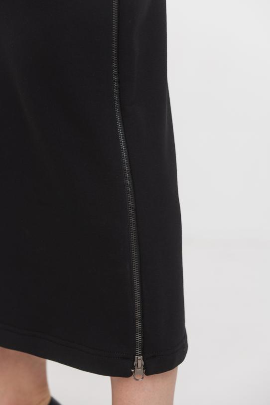 Czarna dzianinowa spódnica ołówkowa z ozdobnym zamkiem - 4