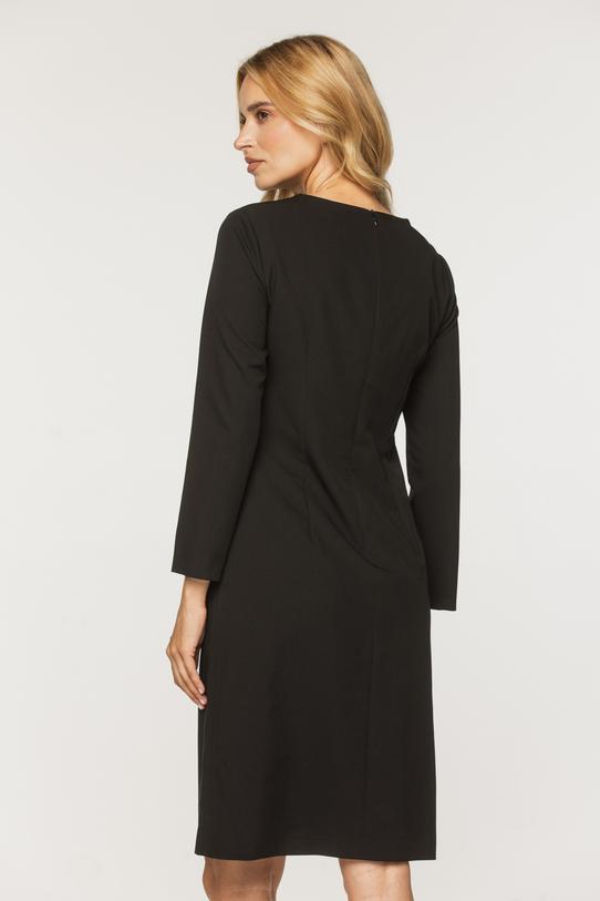 Czarna elegancka sukienka z podszewką i rękawem 3/4