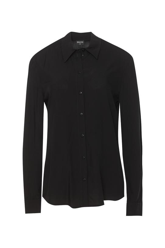 Czarna klasyczna koszula damska o prostym fasonie - 1