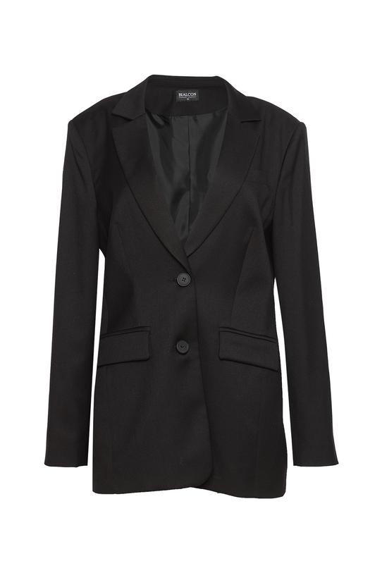 Czarna marynarka o klasycznej formie z kieszeniami i patkami - 1