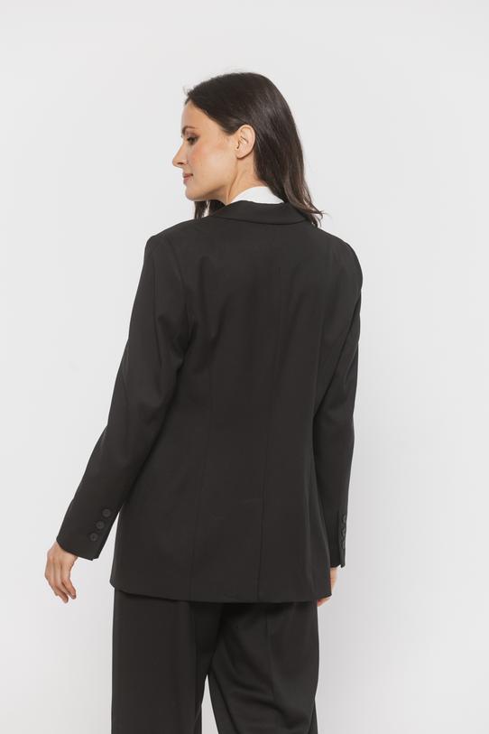 Czarna marynarka o klasycznej formie z kieszeniami i patkami - 4