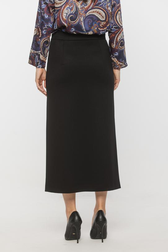 Czarna spódnica midi o delikatnie trapezowym kroju - 3