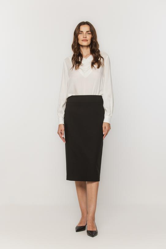 Wizualizacja Czarna spódnica ołówkowa za kolano w klasycznym stylu