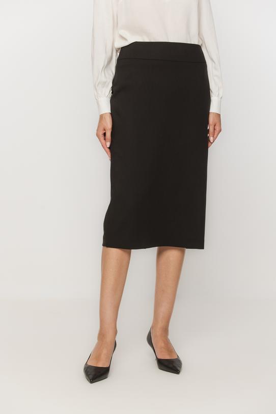 Czarna spódnica ołówkowa za kolano w klasycznym stylu - 2