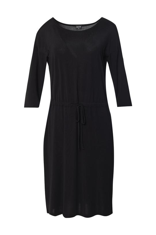 Czarna sukienka z gumką w talii - 1