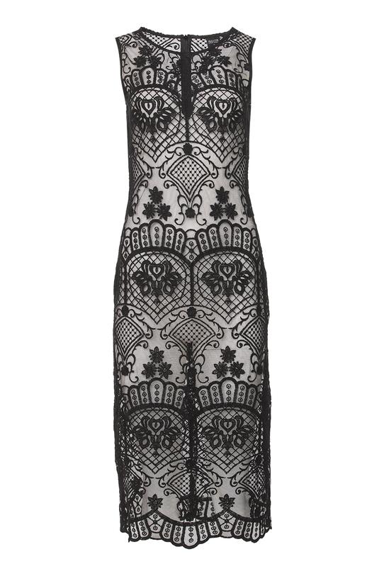 Czarna sukienka z koronki o zmysłowym kobiecym fasonie - 1