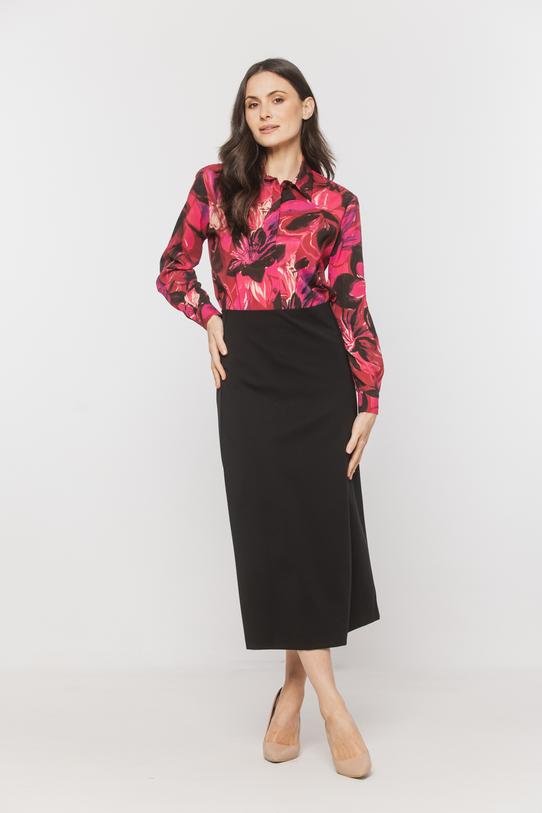 Wizualizacja Czarna trapezowa spódnica z gumką w pasie