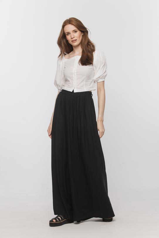 Wizualizacja Czarne spódnico-spodnie ze szlufkami i gumką