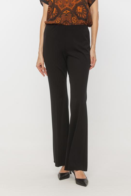 Czarne spodnie dzwony w kant - 3