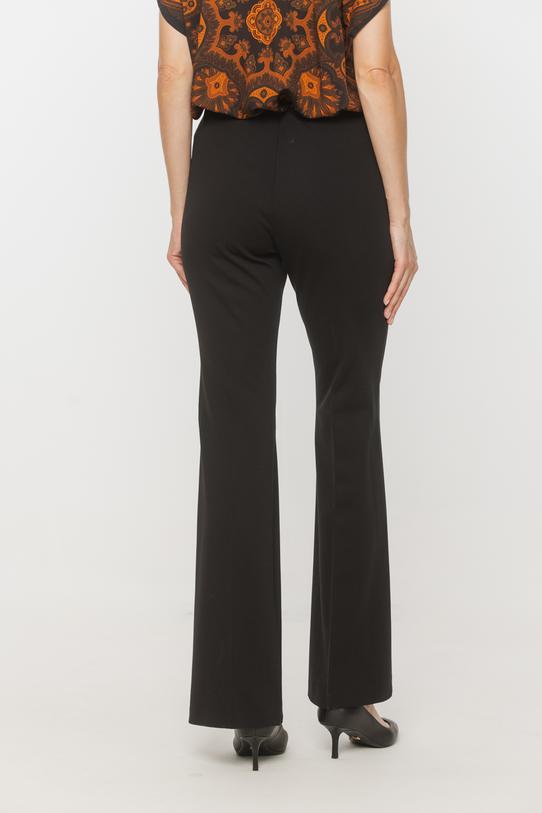 Czarne spodnie dzwony w kant - 4