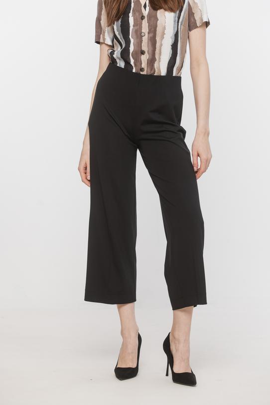 Czarne spodnie w kant z elastycznej dzianiny - 2