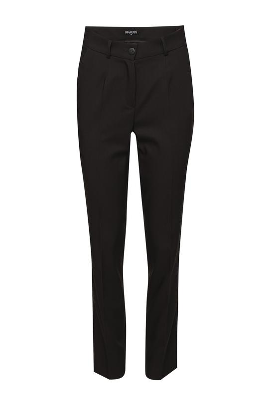 Czarne spodnie z kantem o eleganckim zwężanym fasonie - 1