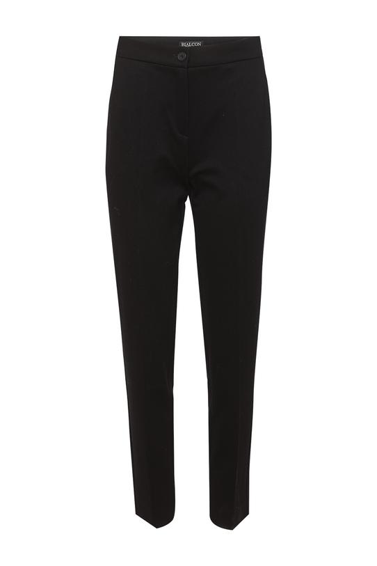 Czarne zwężane spodnie w kant z dzianiny punto - 1