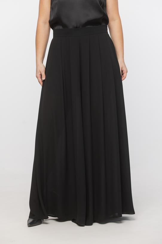 Czarne zwiewne spodnie palazzo w eleganckim stylu - 2