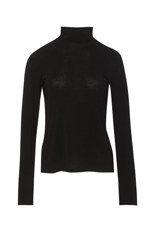 Czarny golf z lekkiej dzianiny modalowej - 1