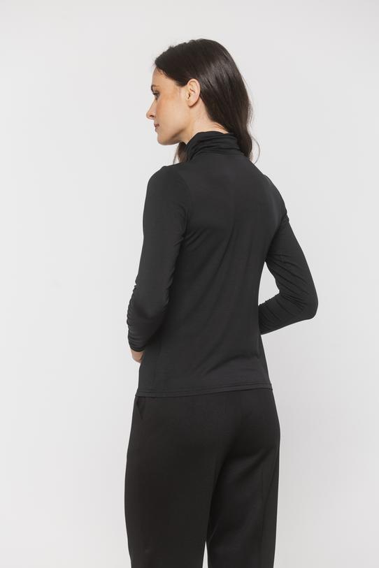 Czarny golf z lekkiej dzianiny modalowej - 3