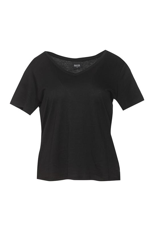 Czarny klasyczny t-shirt z modalu i bawełny - 1