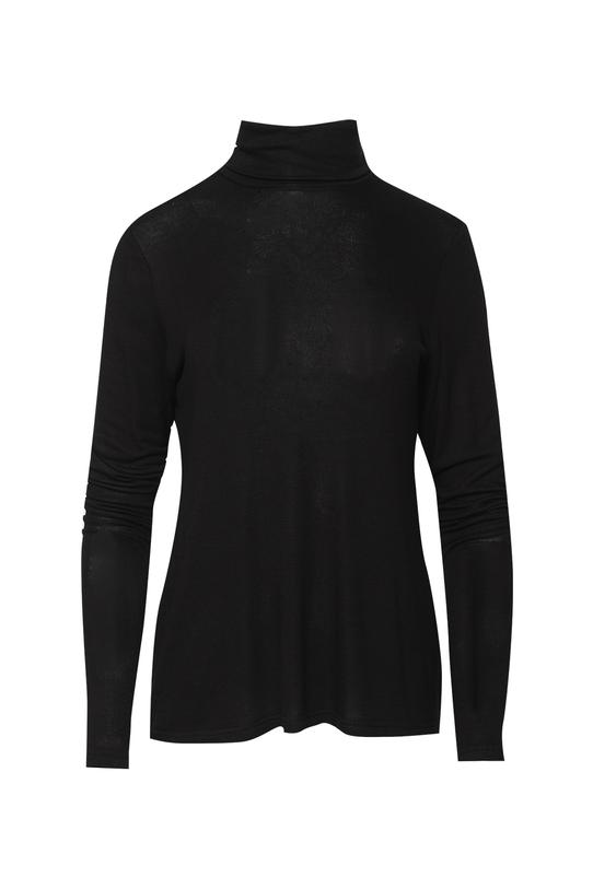 Czarny lekki golf z dzianiny wiskozowej - 1