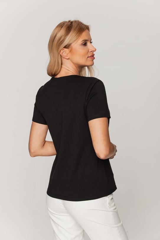 Czarny t-shirt z kryształkami