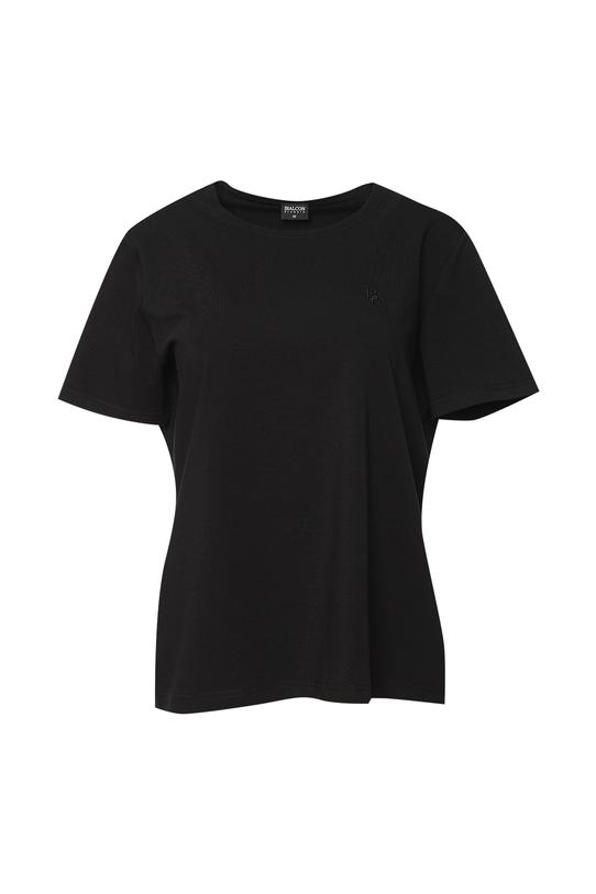Czarny t-shirt z subtelnym haftem logo BC - 1