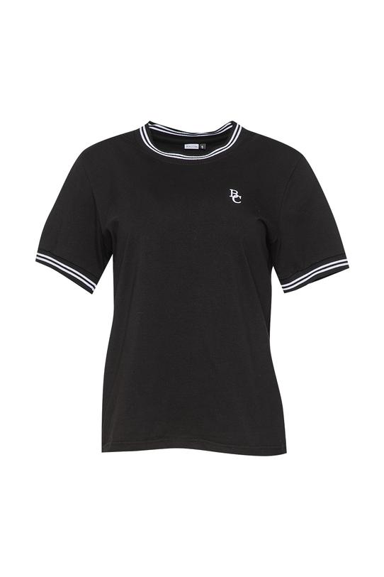 Czarny T-shirt ze ściągaczami i białym logo - 1