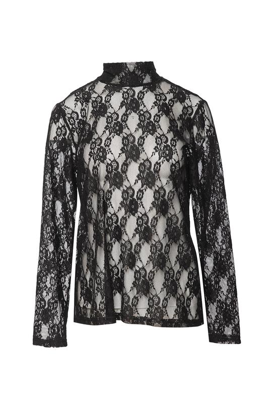 Czarny transparenty półgolf z koronki - 1