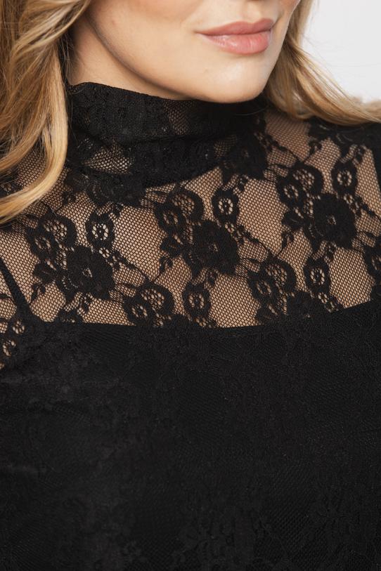 Czarny transparenty półgolf z koronki - 4