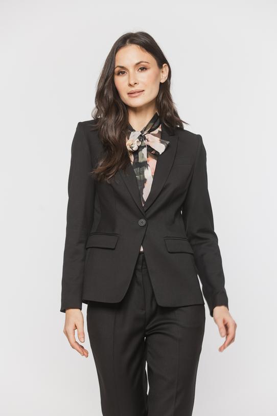 Czarny żakiet o ponadczasowym fasonie z patkami - 2