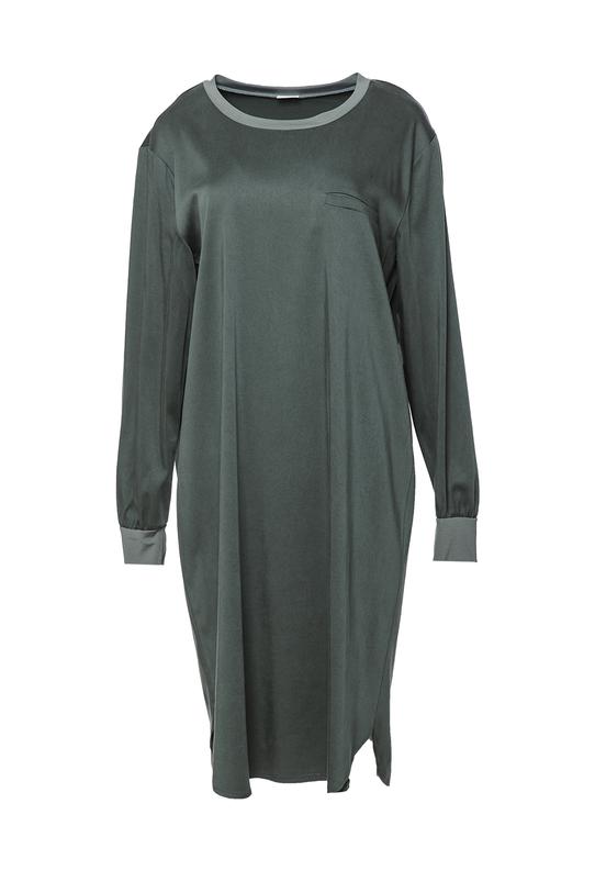 Długa zielona tunika o prostym fasonie - 1