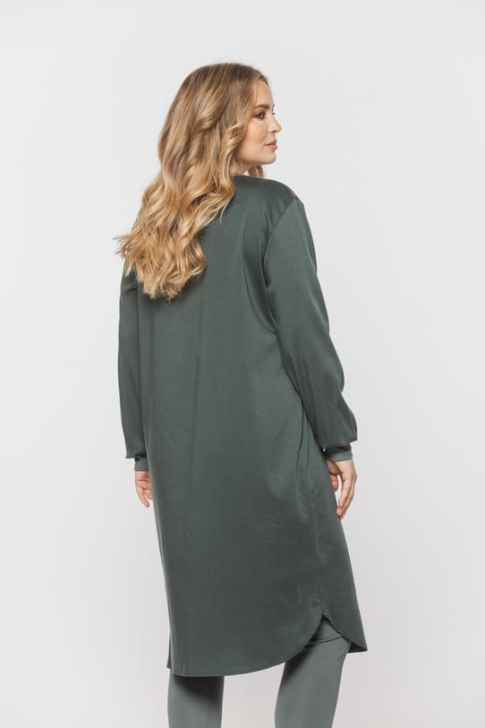 Długa zielona tunika o prostym fasonie - 3