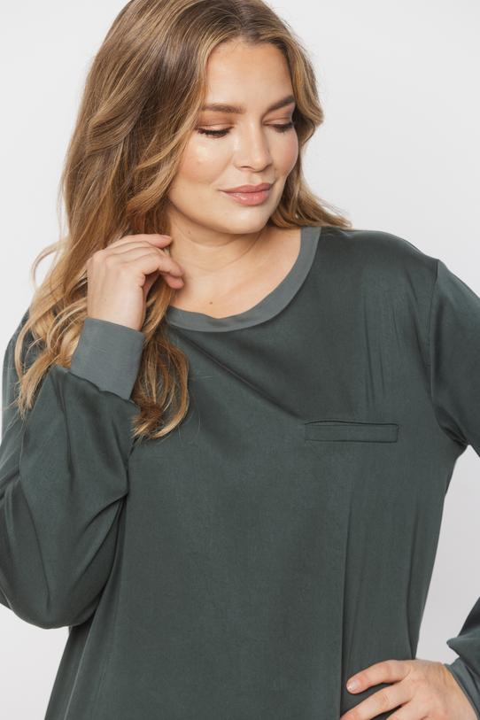 Długa zielona tunika o prostym fasonie - 4