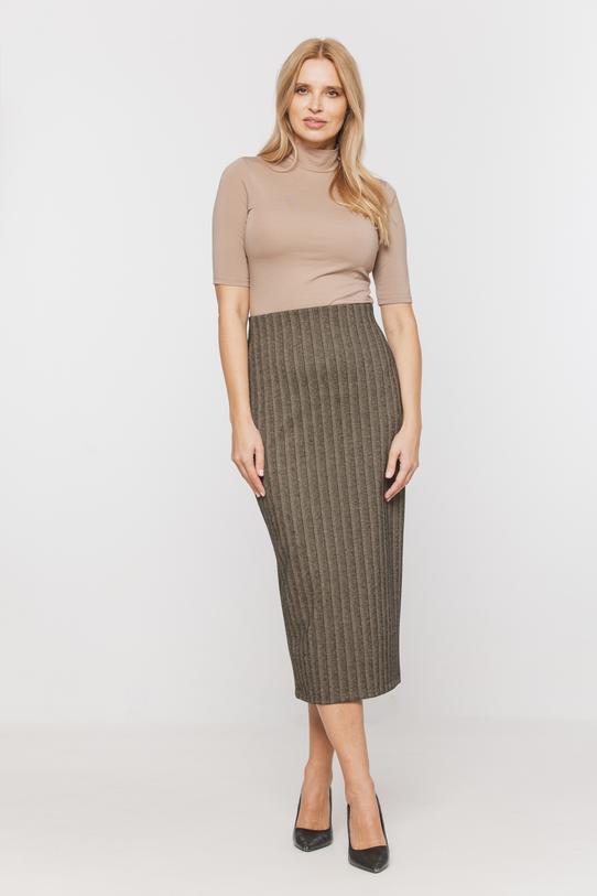 Wizualizacja Dopasowana elastyczna spódnica z wzorzystej dzianiny