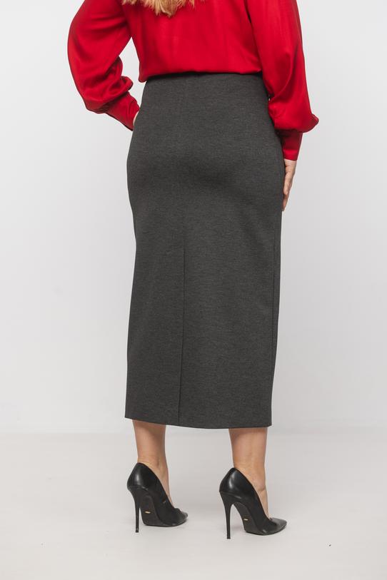 Dopasowana spódnica z ciemnoszarej grubej dzianiny - 3