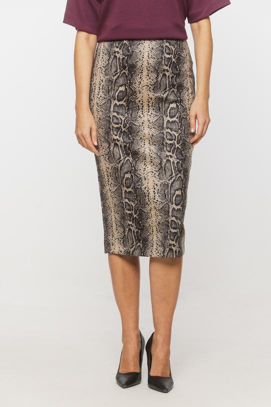 Dopasowana spódnica za kolano z motywem skóry węża - 2