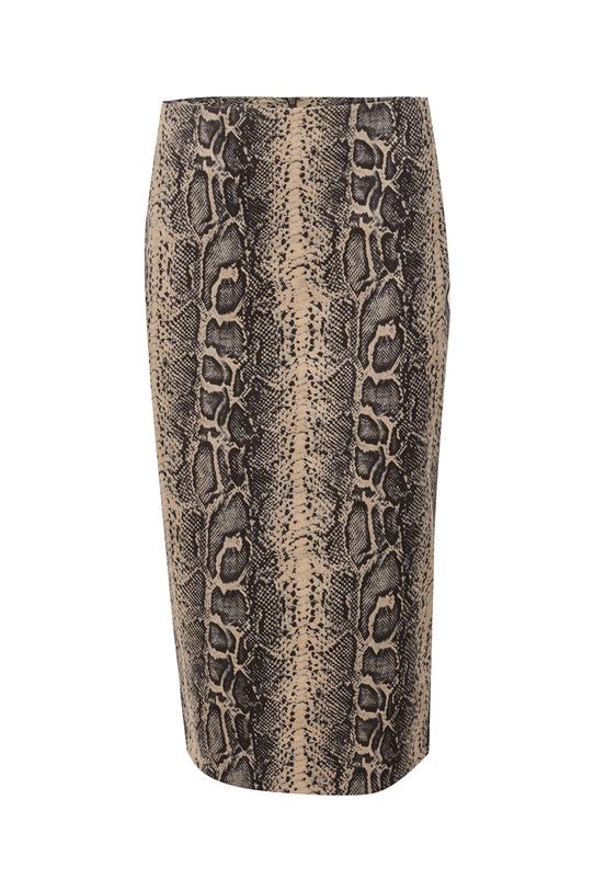 Dopasowana spódnica za kolano z motywem skóry węża - 1