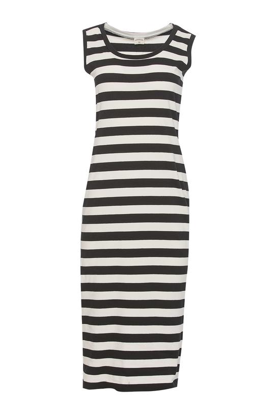 Dopasowana sukienka w paski z dzianiny bawełnianej - 1
