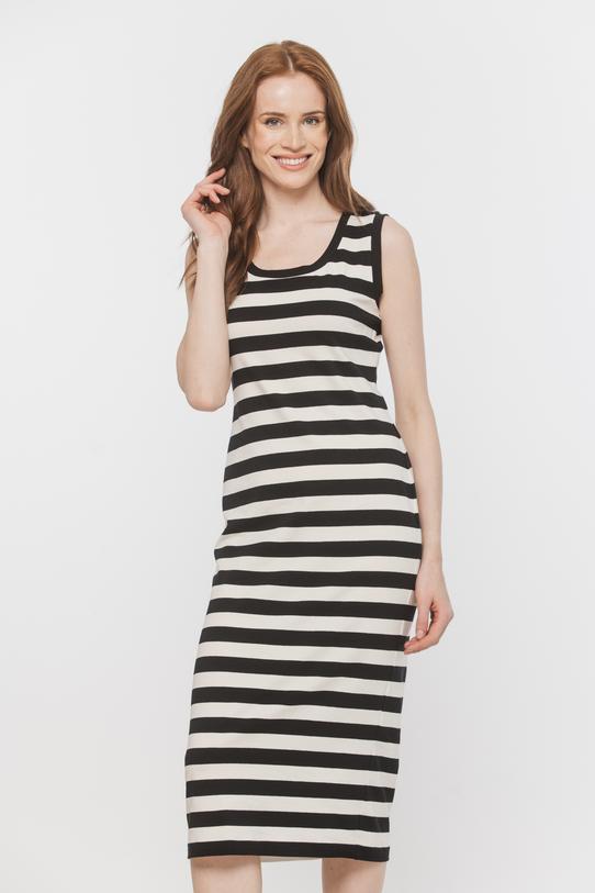Dopasowana sukienka w paski z dzianiny bawełnianej - 2