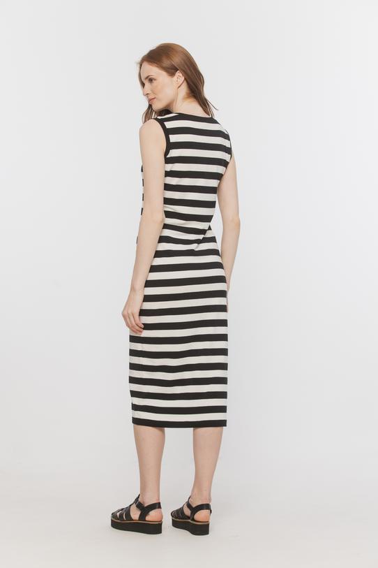 Dopasowana sukienka w paski z dzianiny bawełnianej - 3