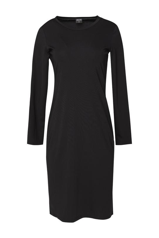 Dopasowana sukienka z czarnej gładkiej dzianiny wiskozowej - 1