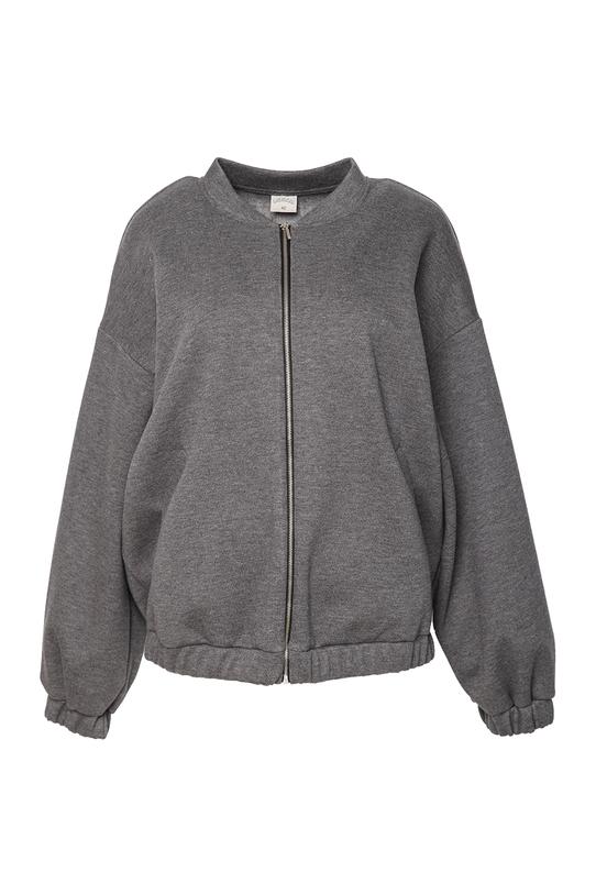 Dresowa szara bluza o kroju bomberki - 1