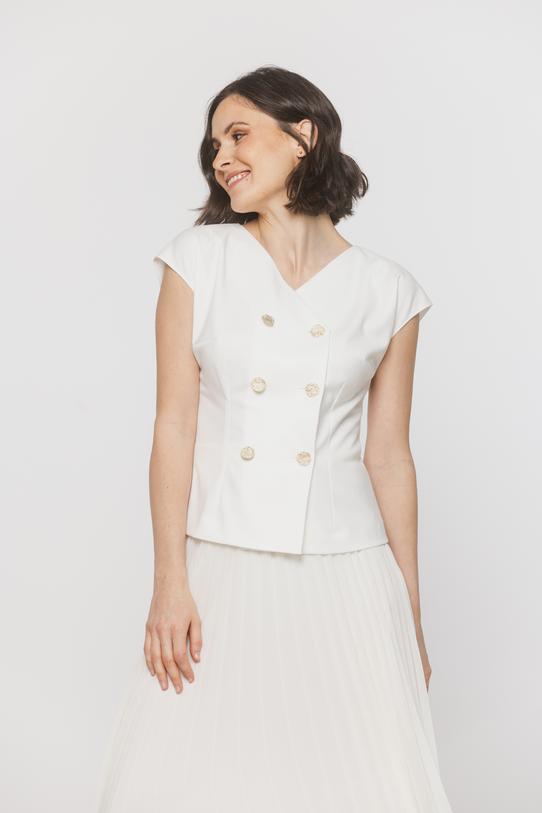 Wizualizacja Dwurzędowa bluzka w kolorze ecru