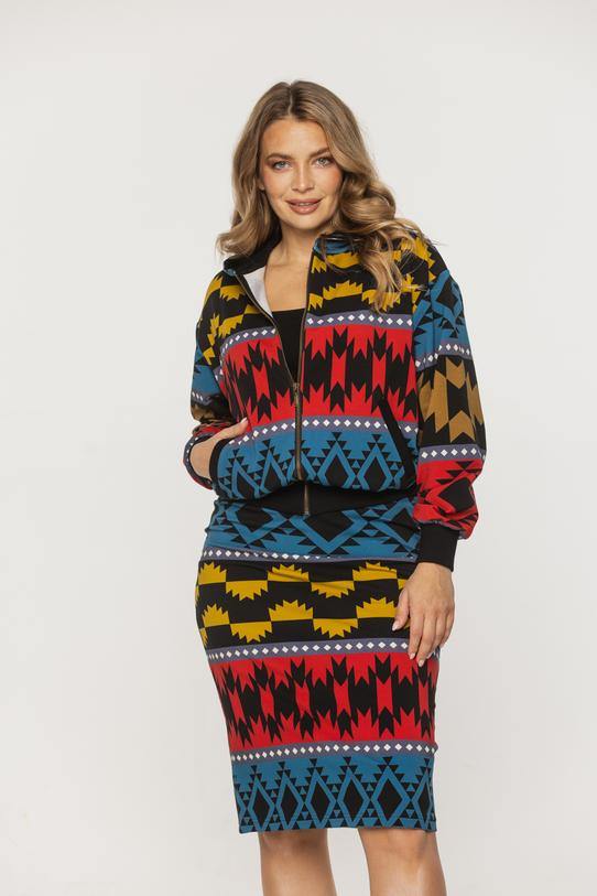 Dzianinowa bluza w kolorowe wzory