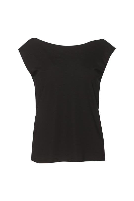 Knitted blouse with a boat neckline in black - 1