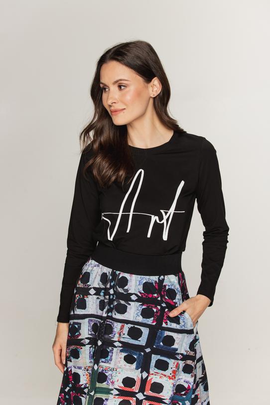 Dzianinowa bluzka z napisem - 2