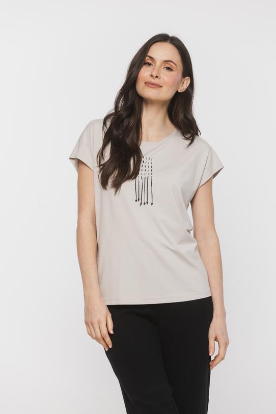 Dzianinowa bluzka z ozdobnymi sznureczkami - 2