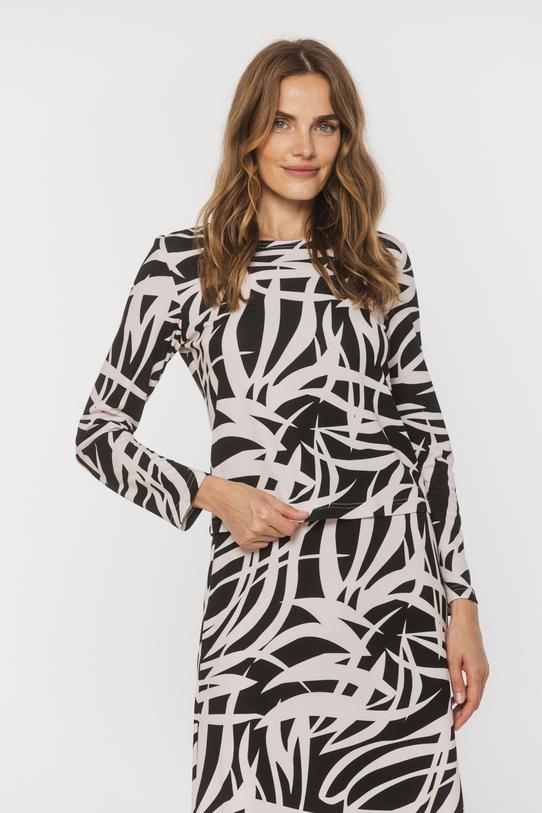 Dzianinowa bluzka z rękawem 3/4 i okrągłym dekoltem - 2