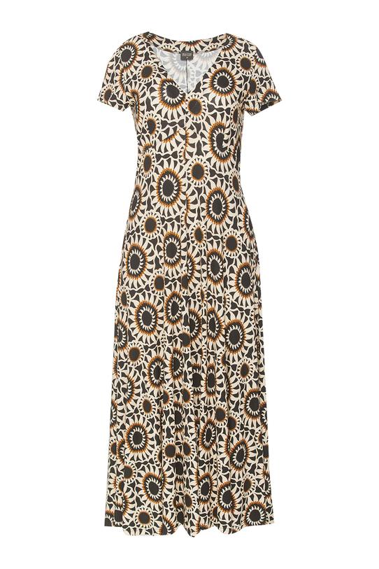 Dzianinowa casualowa sukienka z dekoltem w serek - 1