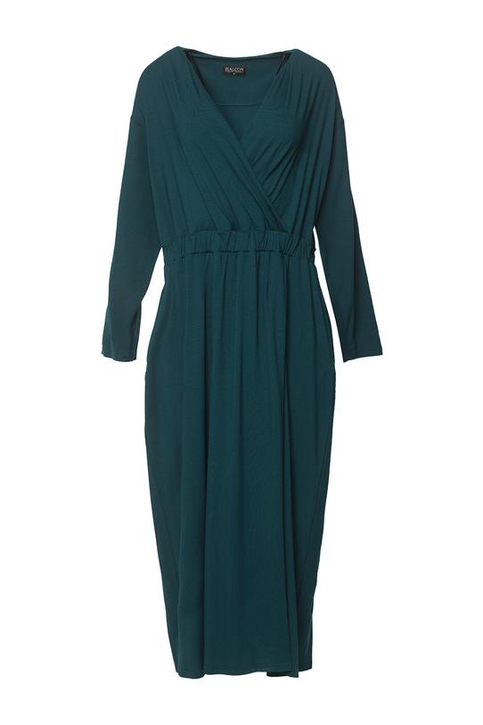 Dzianinowa morska sukienka z elastyczną talią - 1