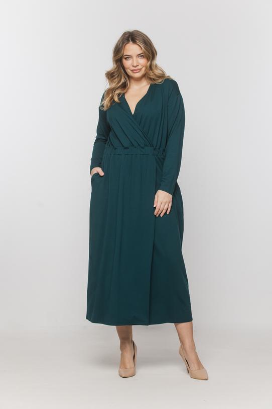 Wizualizacja Dzianinowa morska sukienka z elastyczną talią