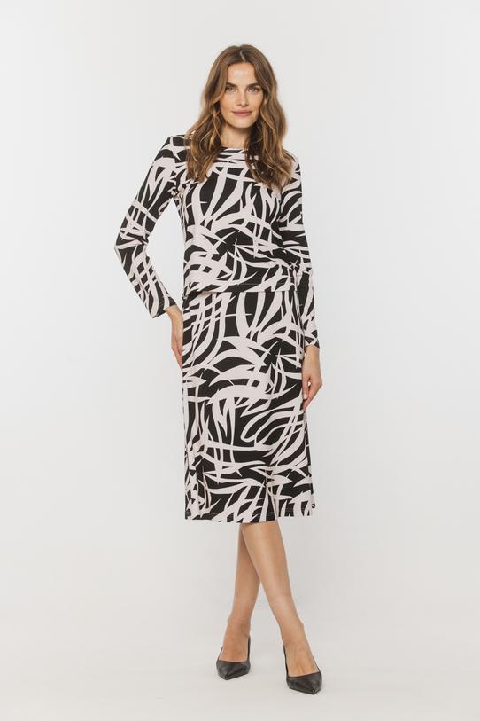 Wizualizacja Dzianinowa spódnica za kolano z gumą w pasie